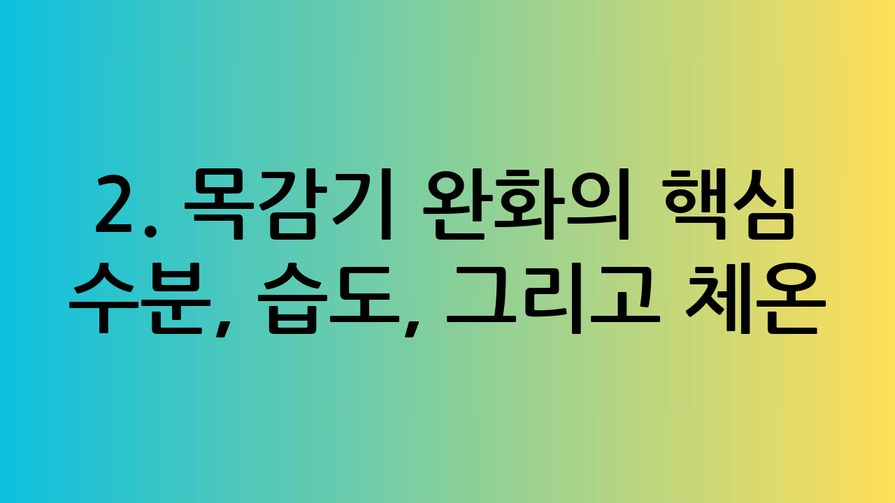 2. 목감기 완화의