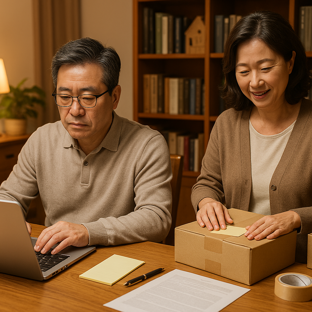 부업을 준비하는 중년 부부
