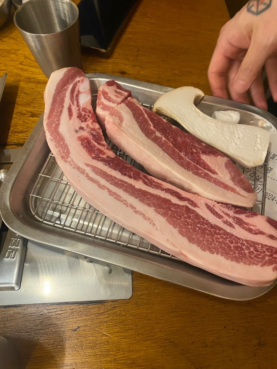 삼겹살 및 버섯
