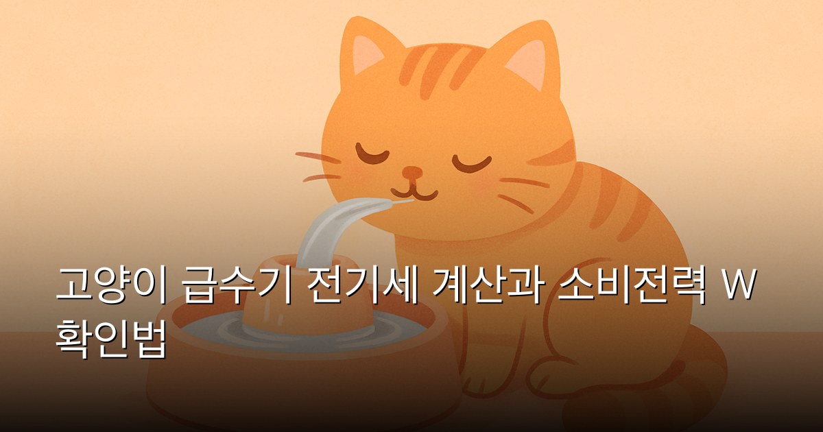 고양이 급수기 전기세 계산과 소비전력 W 확인법