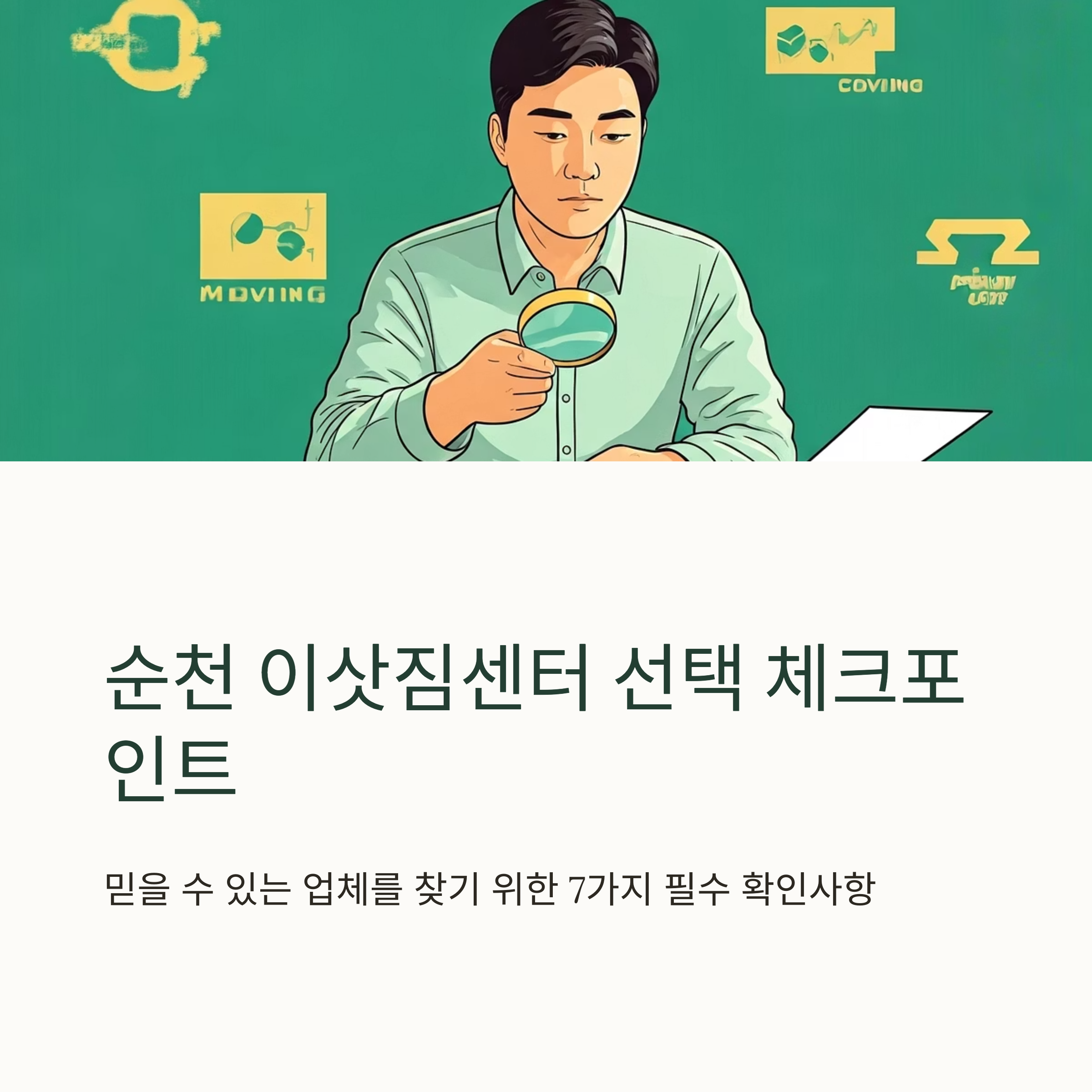 순천 이삿짐센터 선택 기준