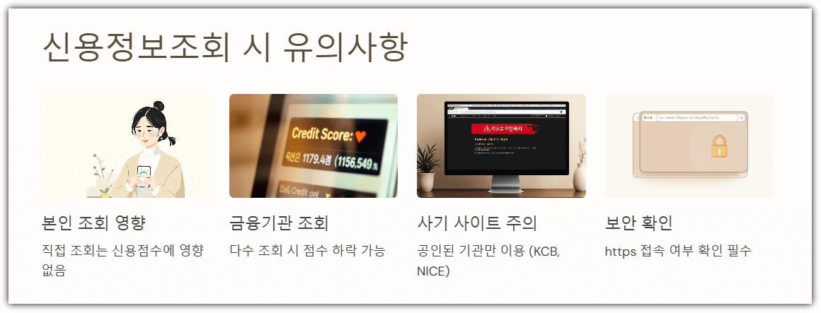 신용정보조회 시 유의사항