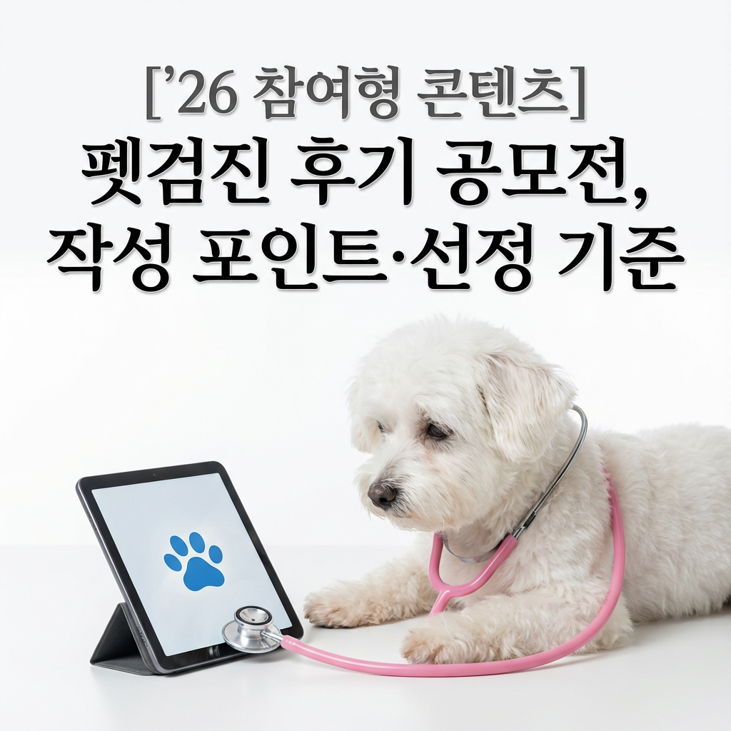 [&rsquo;26 참여형 콘텐츠] 펫검진 후기 공모전 ｜ 작성 포인트&middot;선정 기준