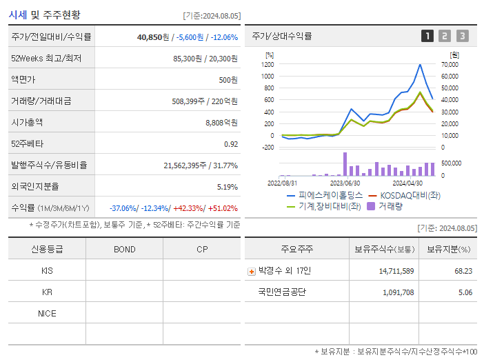 피에스케이홀딩스_기업개요