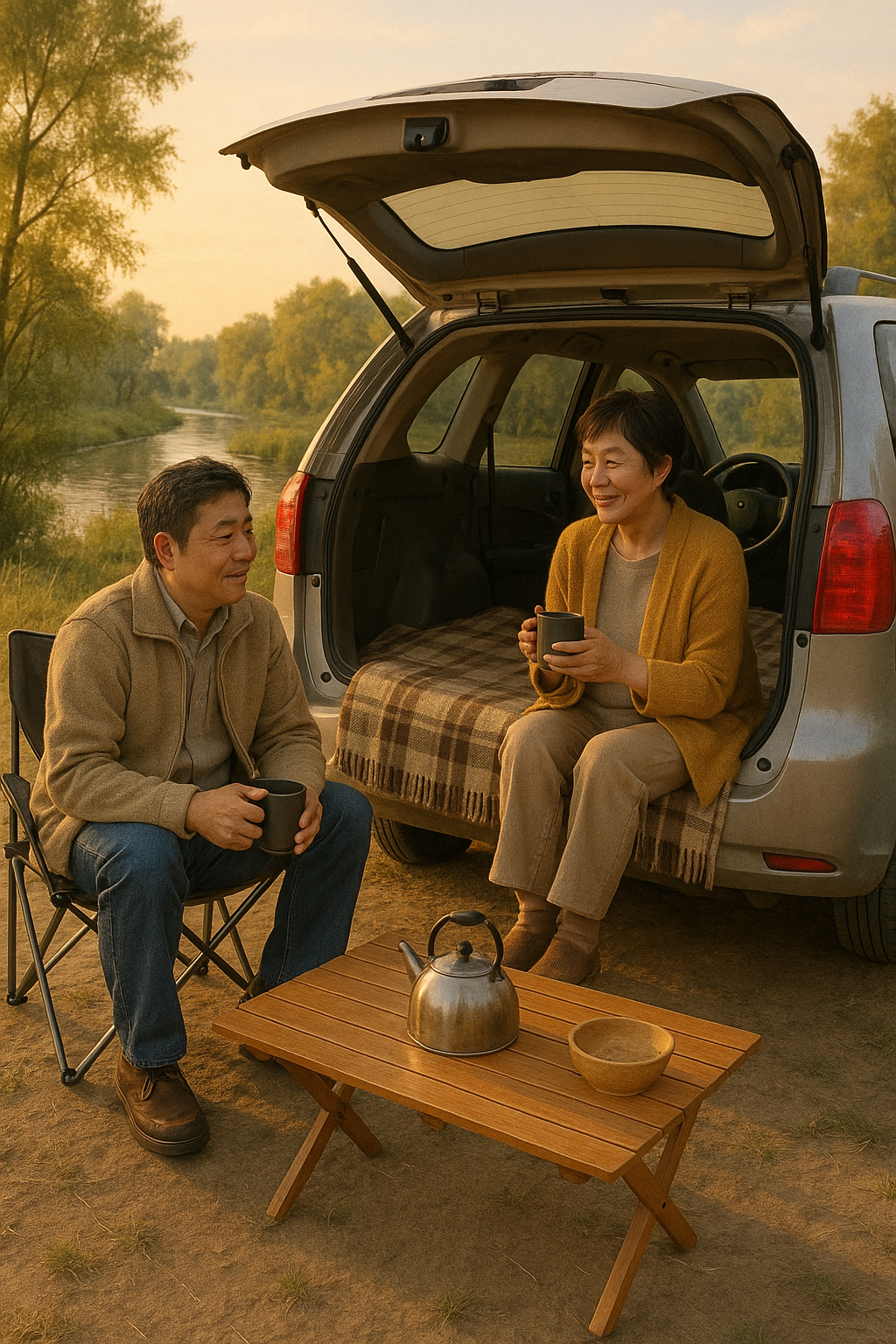 은퇴 후 즐기는 여유로운 차박 여행법 (차박, 은퇴, 캠핑) 관련 이미지 사진