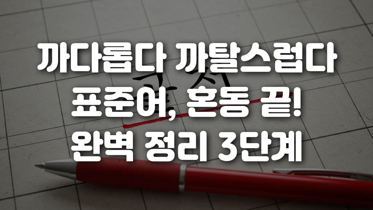 까다롭다 까탈스럽다 표준어 혼동 끝 완벽 정리 3단계