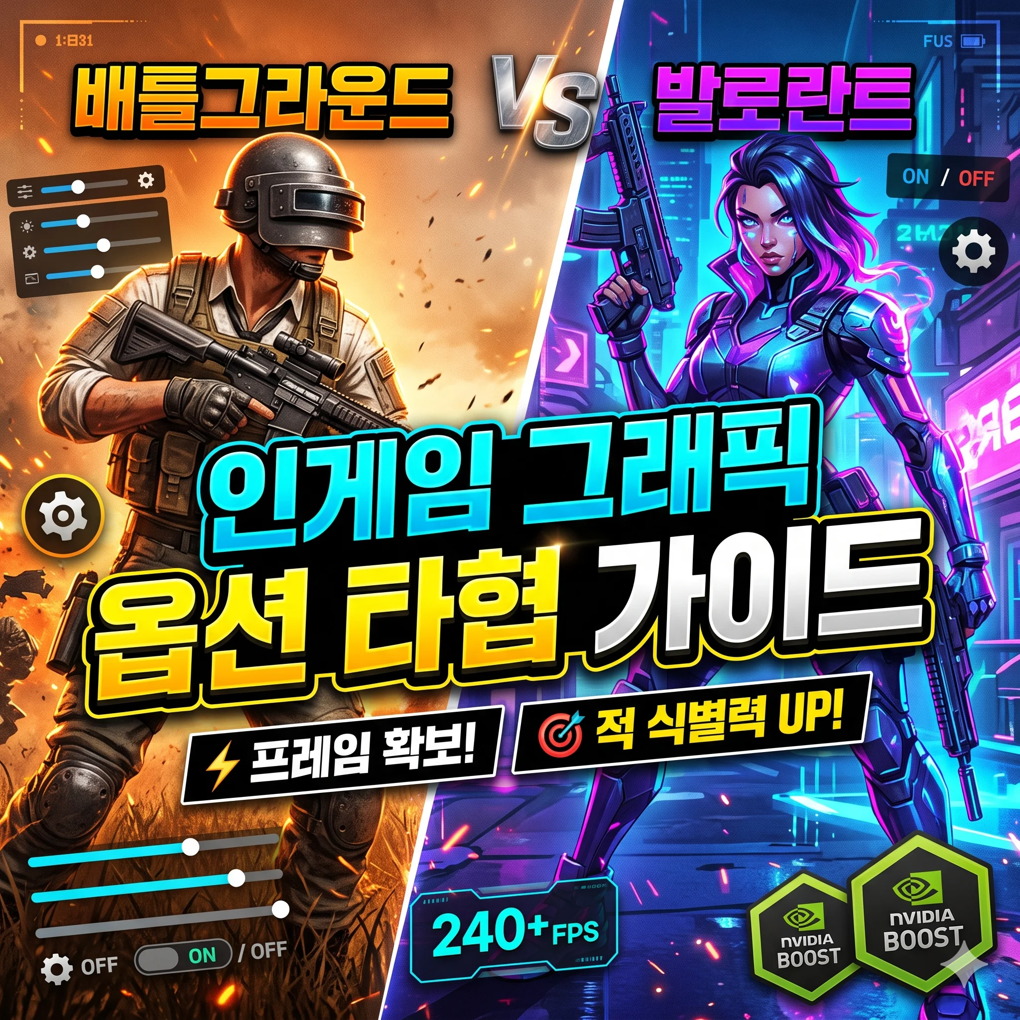 배틀그라운드 발로란트 인게임 그래픽 옵션 타협 최적화 가이드