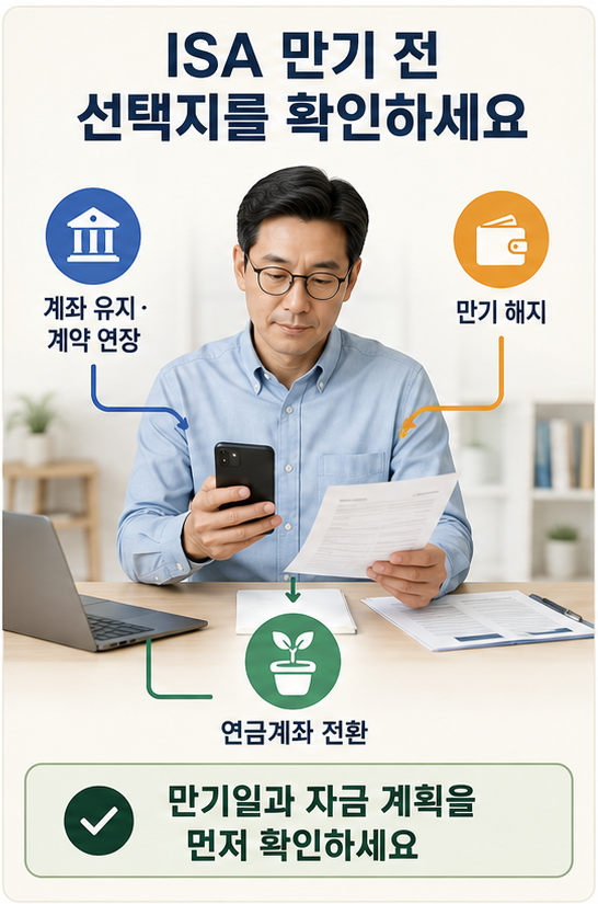 ISA 만기 전 유지 연장 해지와 연금계좌 전환 선택 기준
