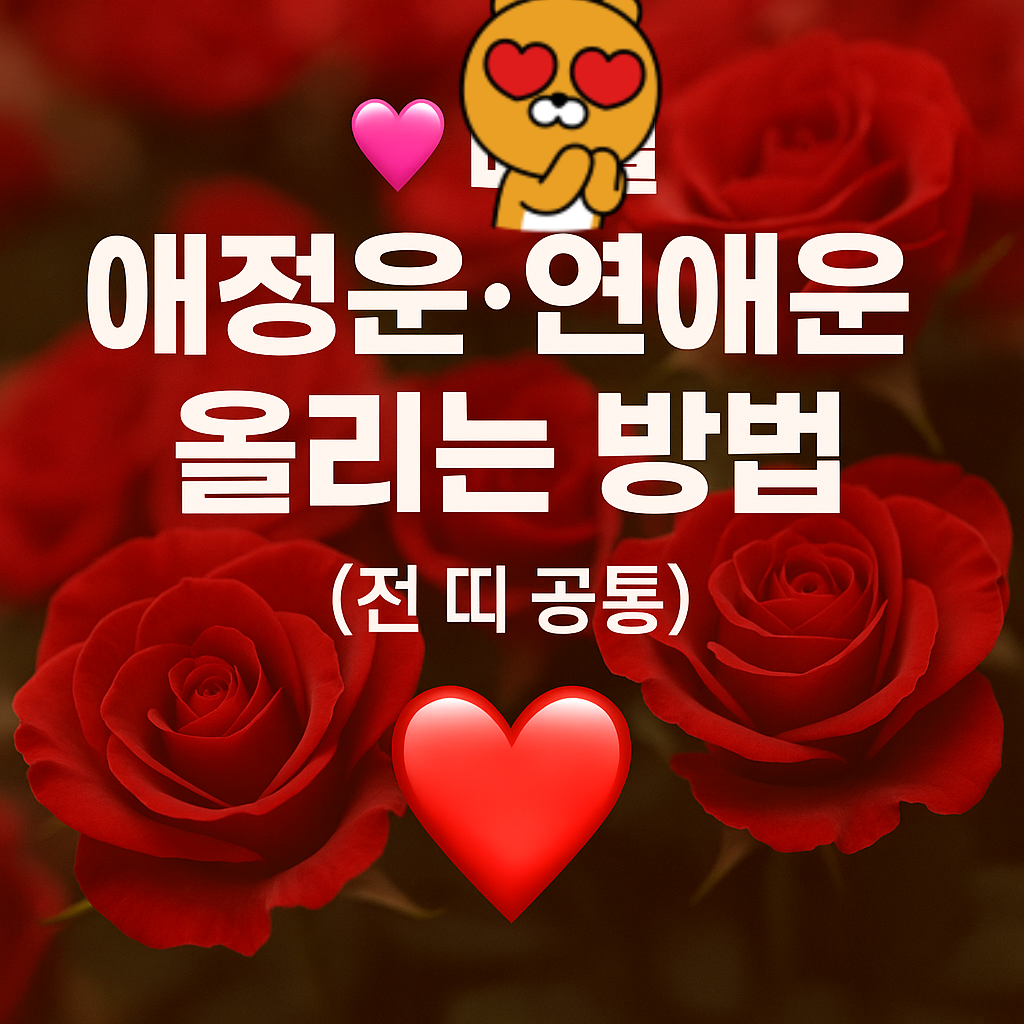 띠별 애정운·연애운 올리는 방법 (전 띠 공통)