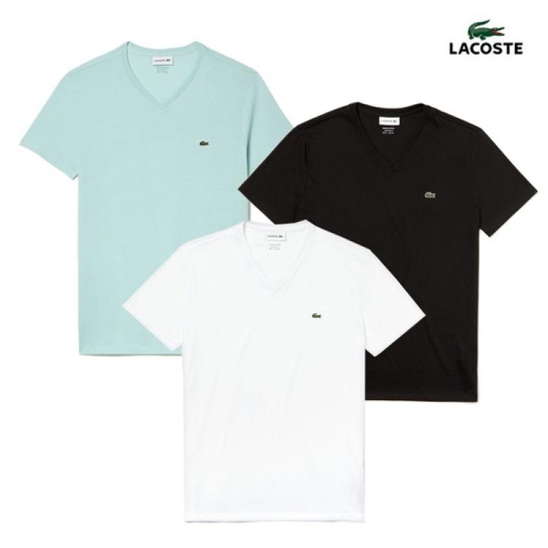 라코스테 남녀공용 크루넥 피마코튼 반팔 브이넥 티셔츠 P343889386