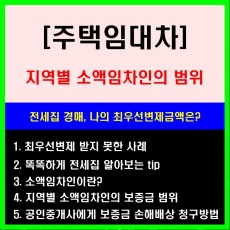 주택임대차보호법_최우선변제금액_소액임차인 보증금 범위