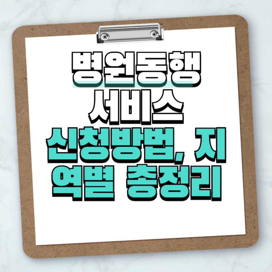 병원 동행 서비스 신청 방법·이용 비용·지역별 운영 정보