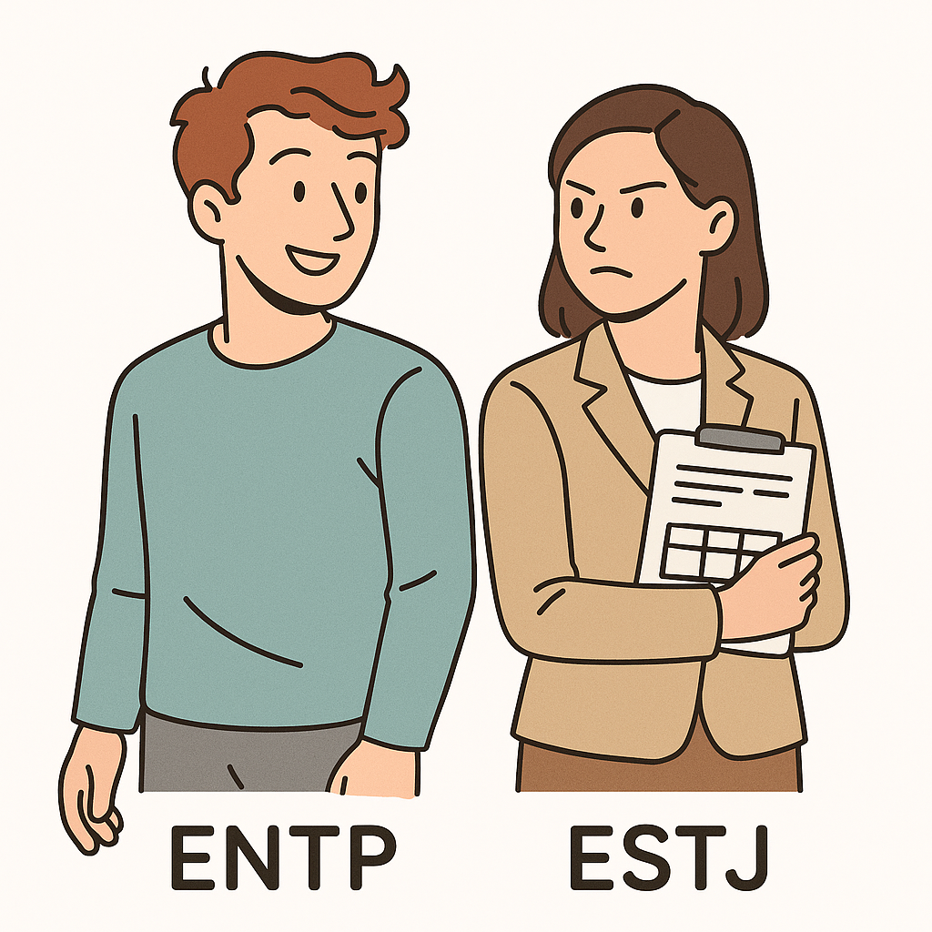 ENTP 남자 vs ESTJ 여자: 왜 이 조합은 극과 극일까?