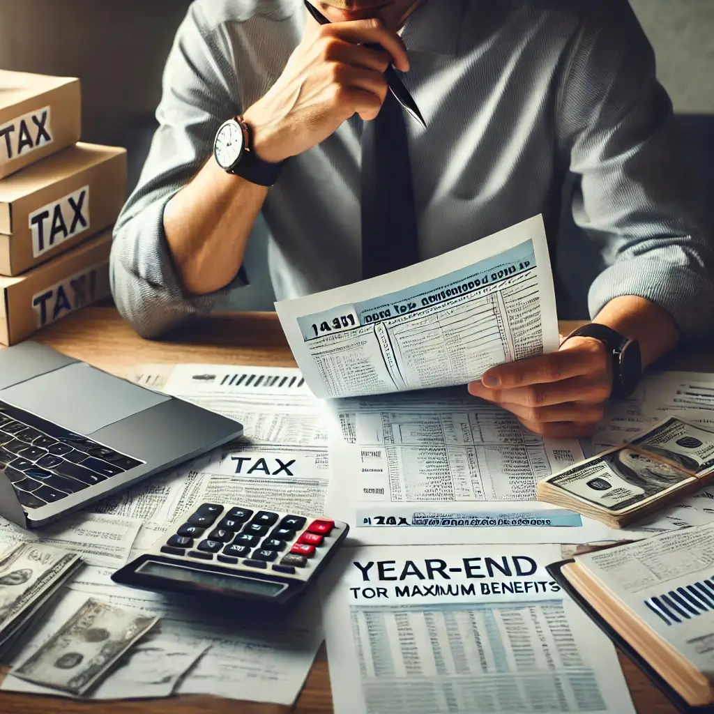 세금문서를-검토하며-절세전략을-준비하는-남성