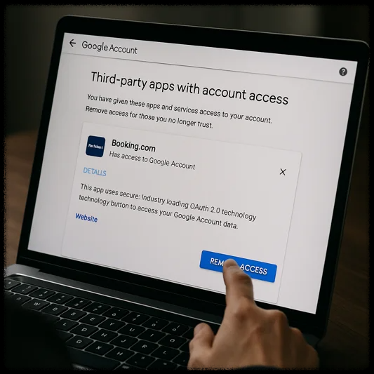 구글 계정 외부 앱 권한 제거 화면