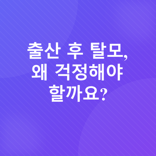 출산 후 탈모 관리_1