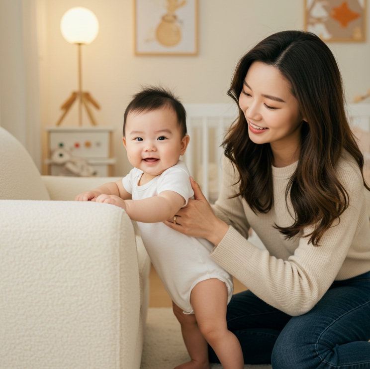 10~12개월: 잡고 일어서는 순간✨