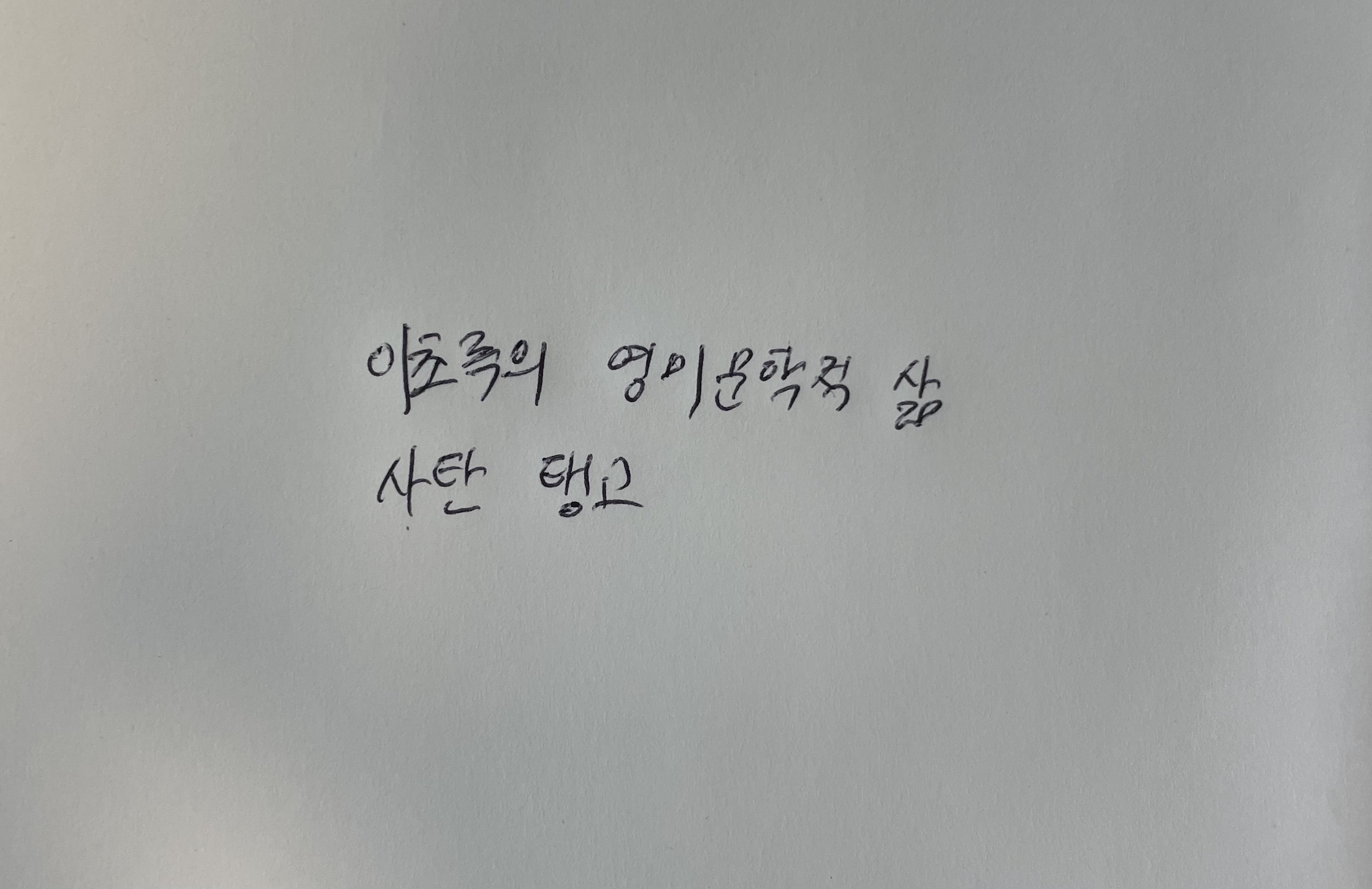 이초록의 영미문학적 삶- 사탄 탱고 렌드베이 라슬로 손글씨