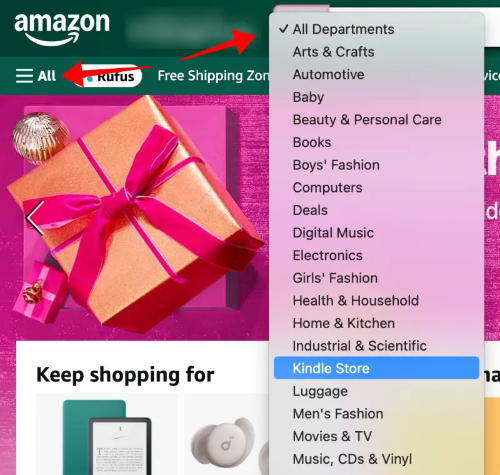 Kindle Store로 가는 법