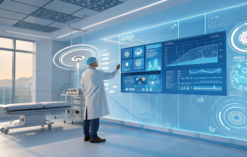 헬스케어 분야 AI 활용 이미지입니다.