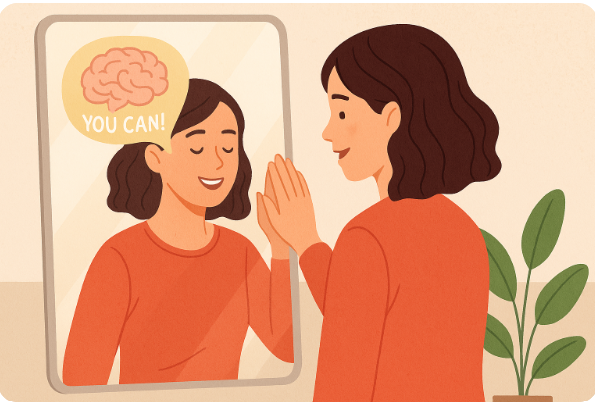 자존감을 높이는 긍정적인 언어습관을 상징하는 이미지