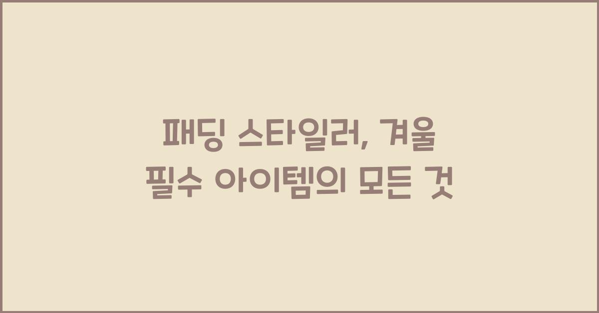 패딩 스타일러