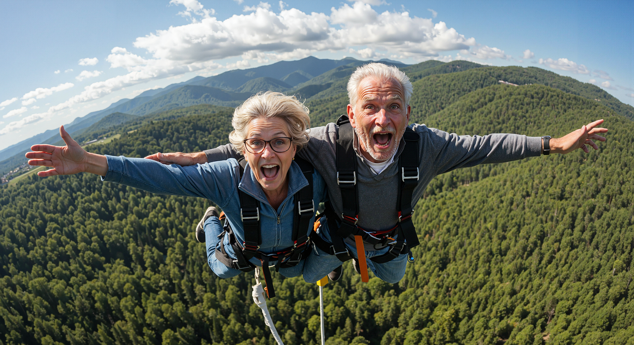 행복한 장년, 노인 부부