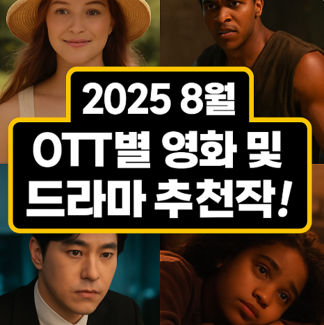2025 8월 ott별 영화 및 드라마 추천작 관련 사진