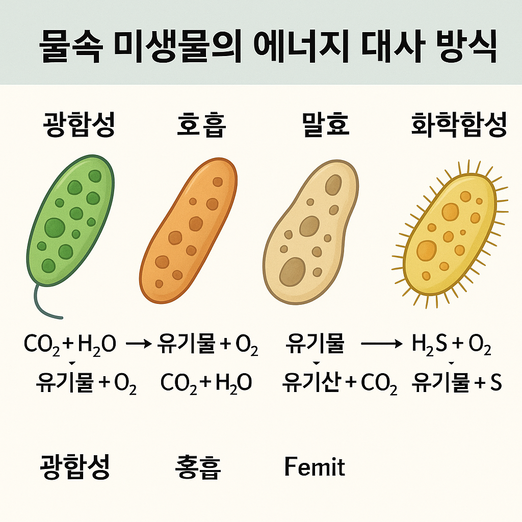 물속 미생물의 에너지 대사 방식 관련 사진