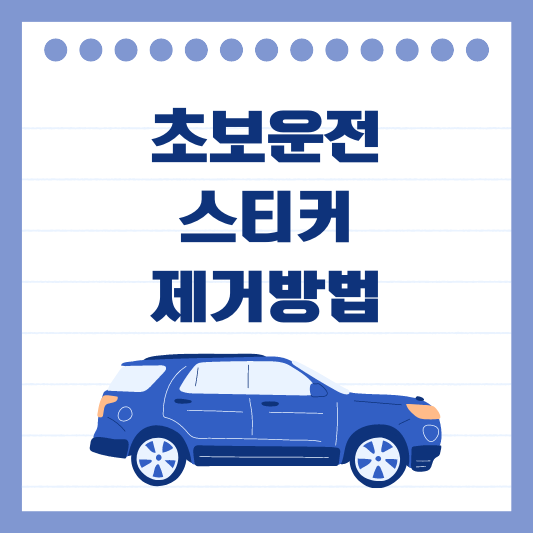 초보운전 스티커 제거방법