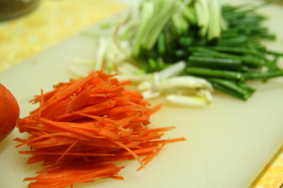 당근 파 손질 모습