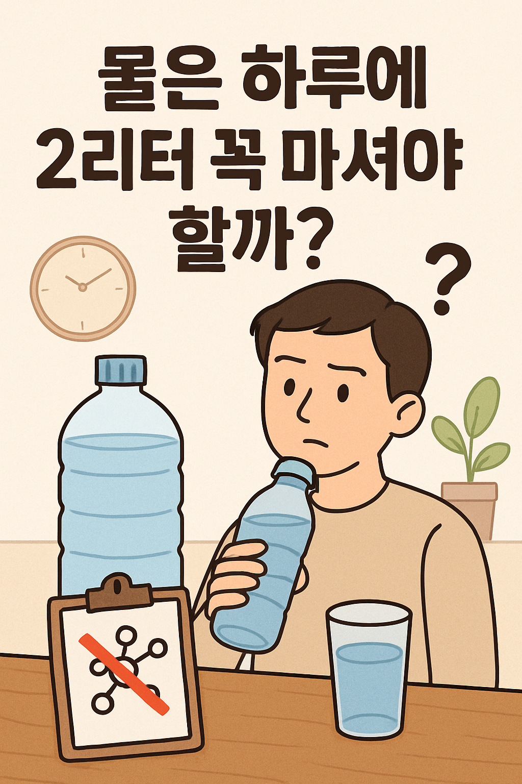물 2리터 권장사항입니다.