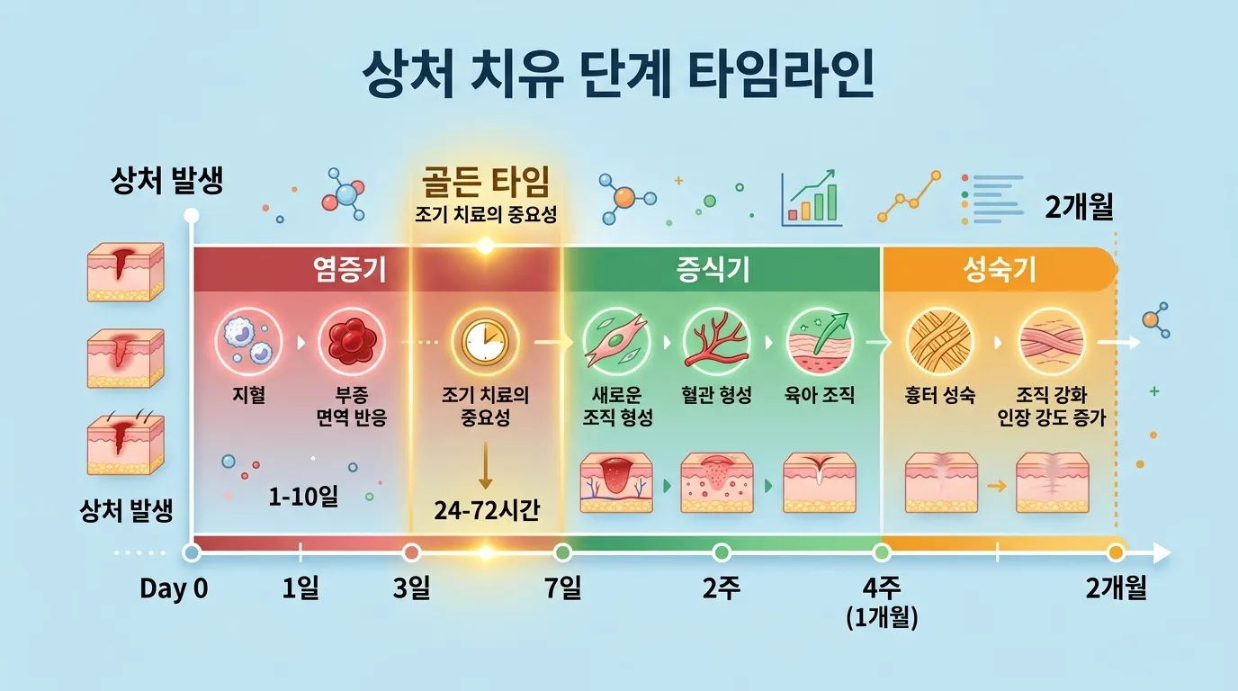 흉터 골든타임 타임라인 — 2주에서 2개월 사이 관리가 핵심