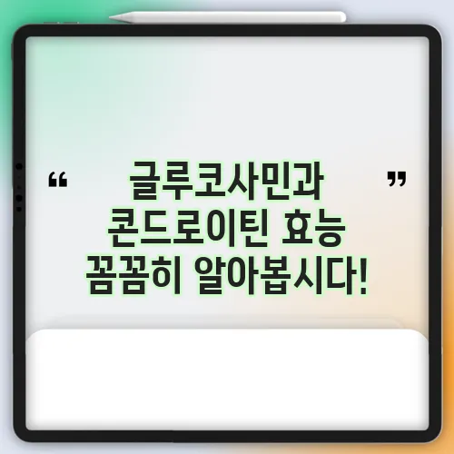 글루코사민과 콘드로이틴 효능 꼼꼼히 알아봅시다!