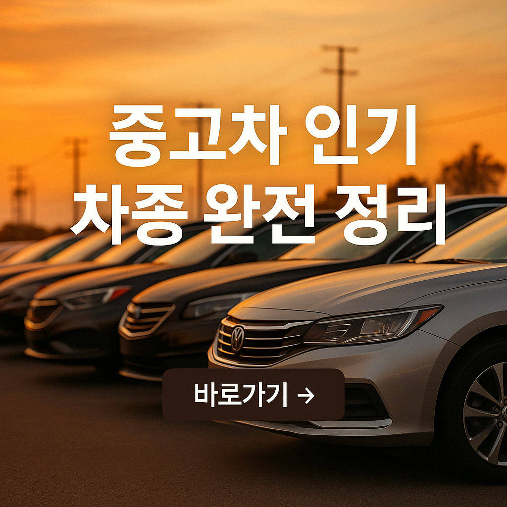 중고차 인기 차종 완전 정리 사진