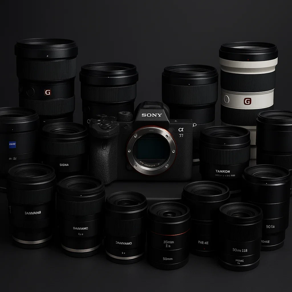 소니 알파 카메라와 렌즈들