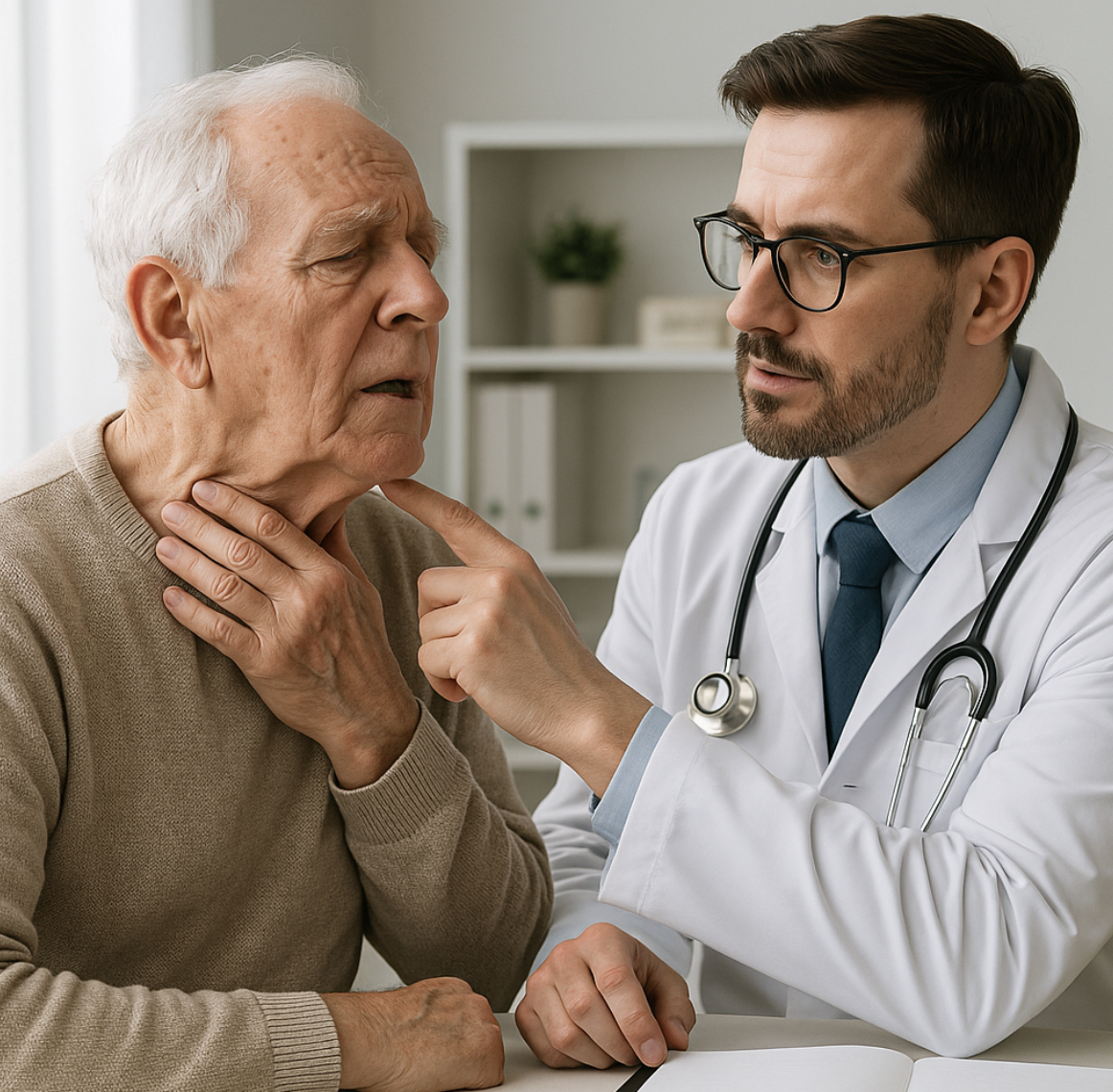 노년층 목 건강관리 관련 이미지