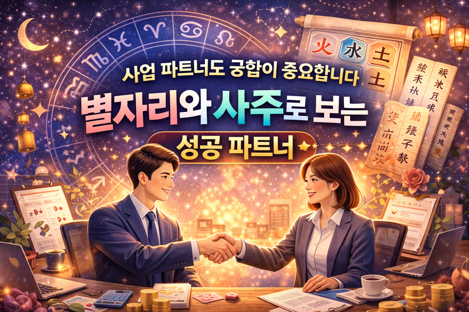 사업 파트너도 궁합이 중요합니다, 별자리와 사주로 보는 성공 파트너
