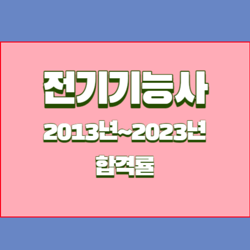전기기능사 2013년~2023년 회차별 필기/실기 합격률