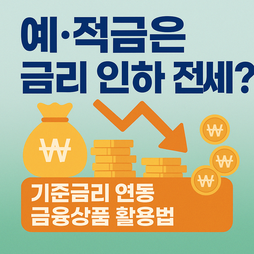 기준금리 인하 전 금융상품 전략을 설명하는 인포그래픽 썸네일 이미지