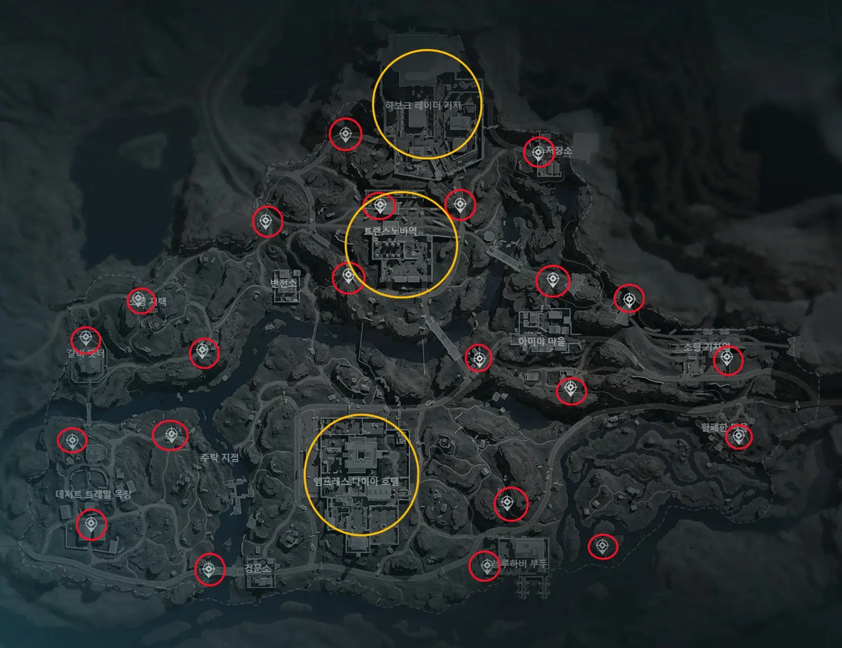 롱보우 맵 초반 시작 위치