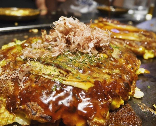 오코노미야키 아지노야 본점의 오코노미야키