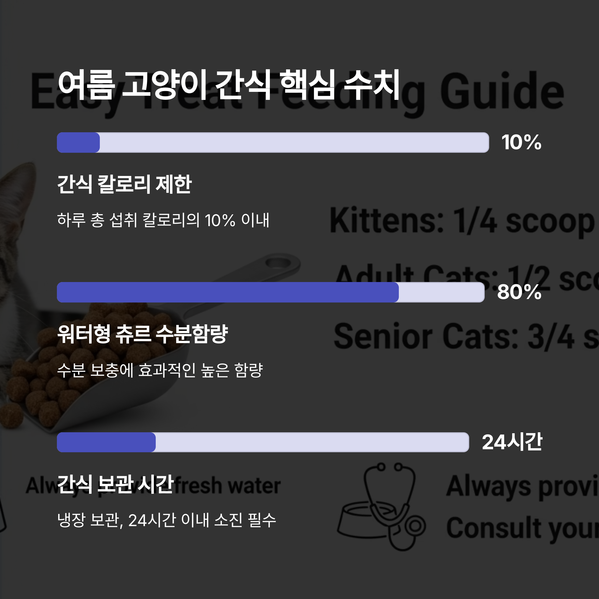 여름 고양이 간식 핵심 수치