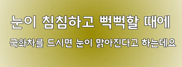  눈이 침침하고 뻑뻑할 때에 국화차를 드시면 눈이 맑아진다고 하는데요