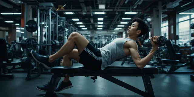 골반을 천천히 들어 올려 둔근과 복부를 함께 활성화하는 순서를 단계별 라벨로 안내한 장면