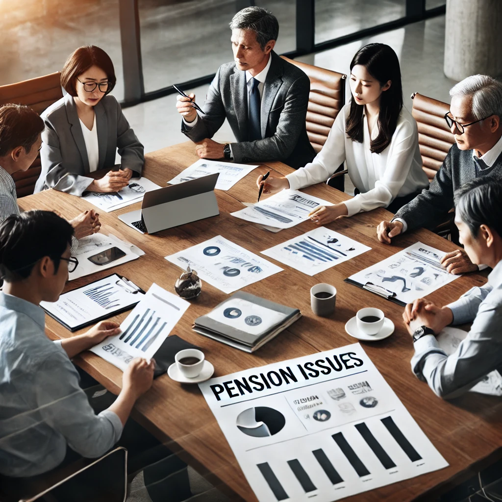 연금 문제를 논의하는 전문가들의 회의 모습