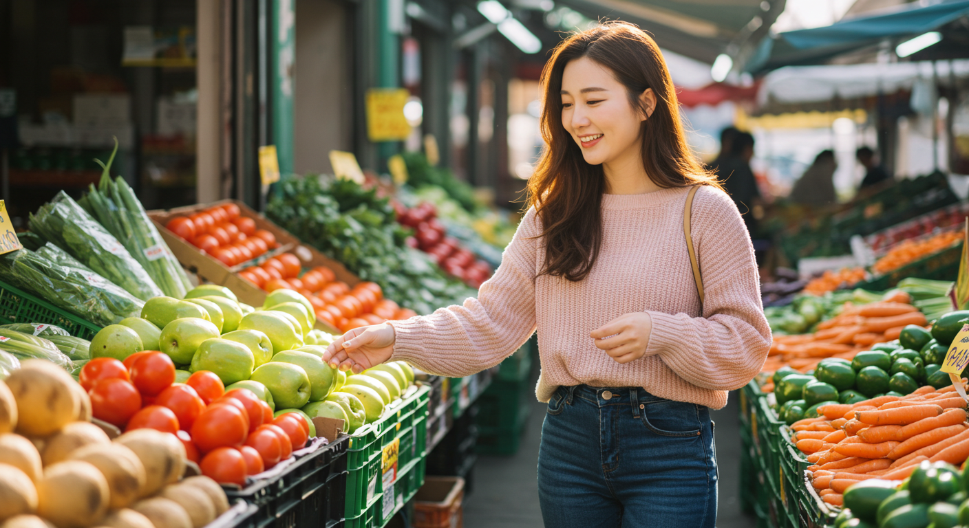 마트에서 장을 보는 사람