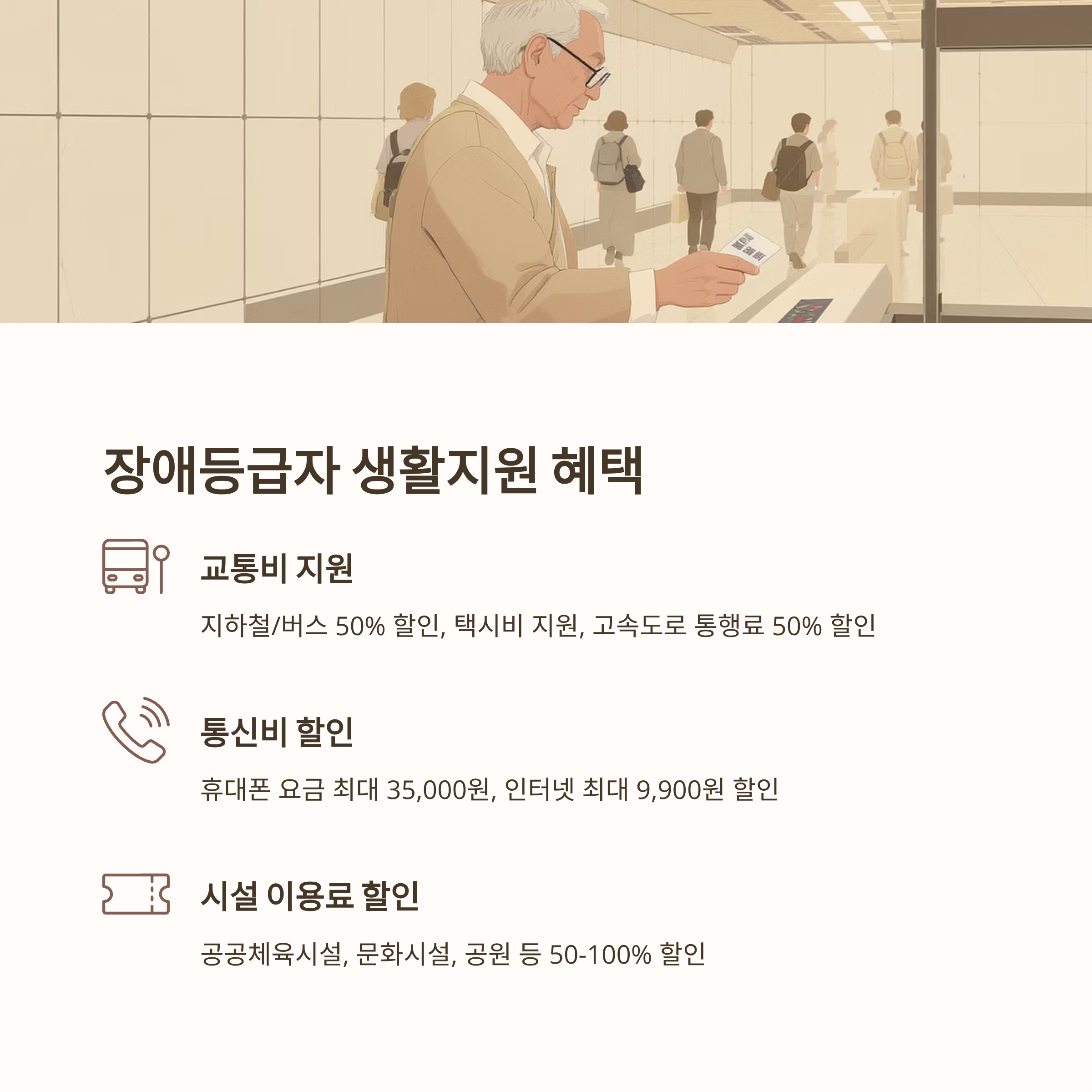 암환자 장애등급자 생활지원 혜택