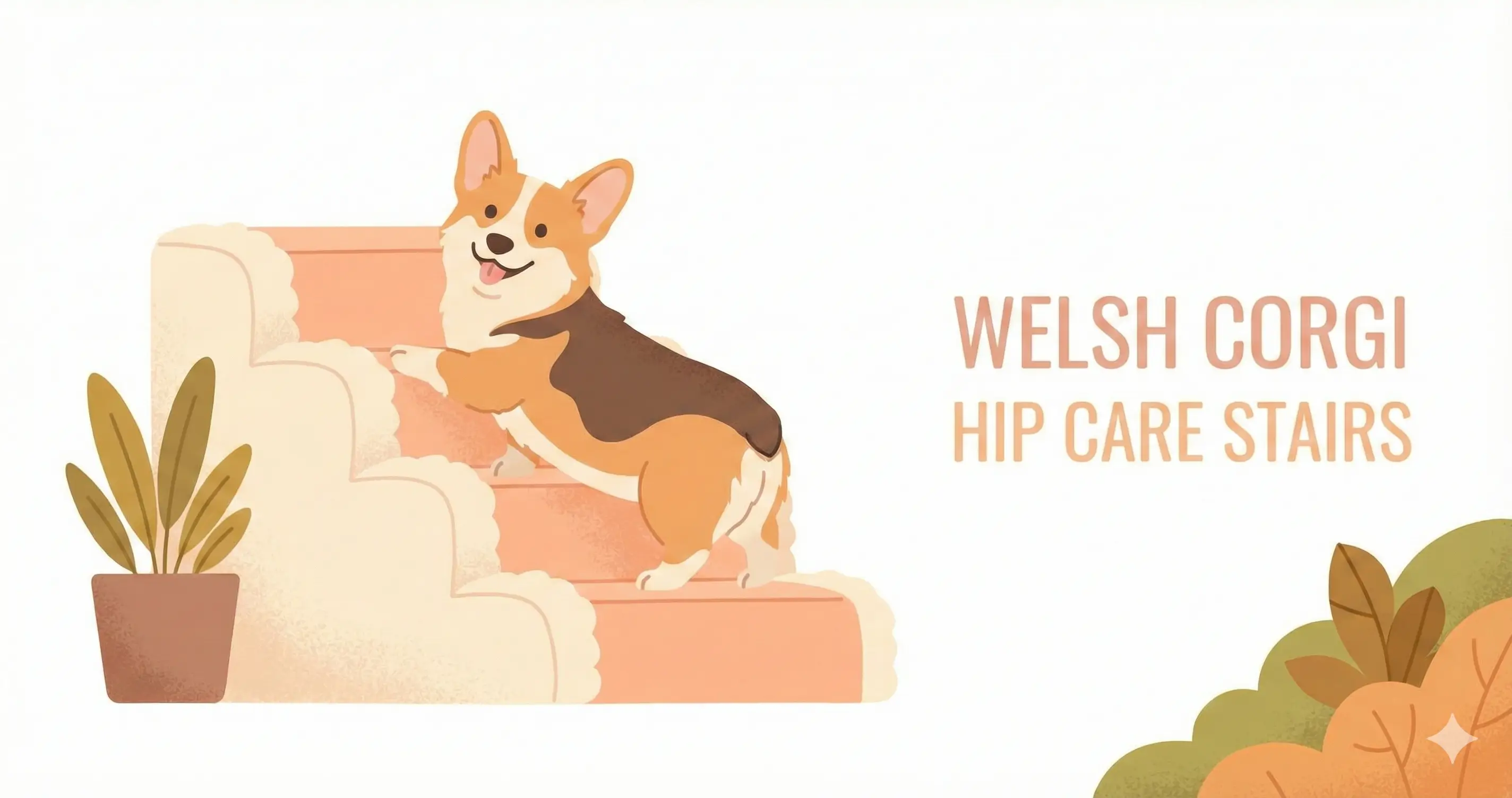 웰시 코기를 위한 강아지 계단 사용 모습