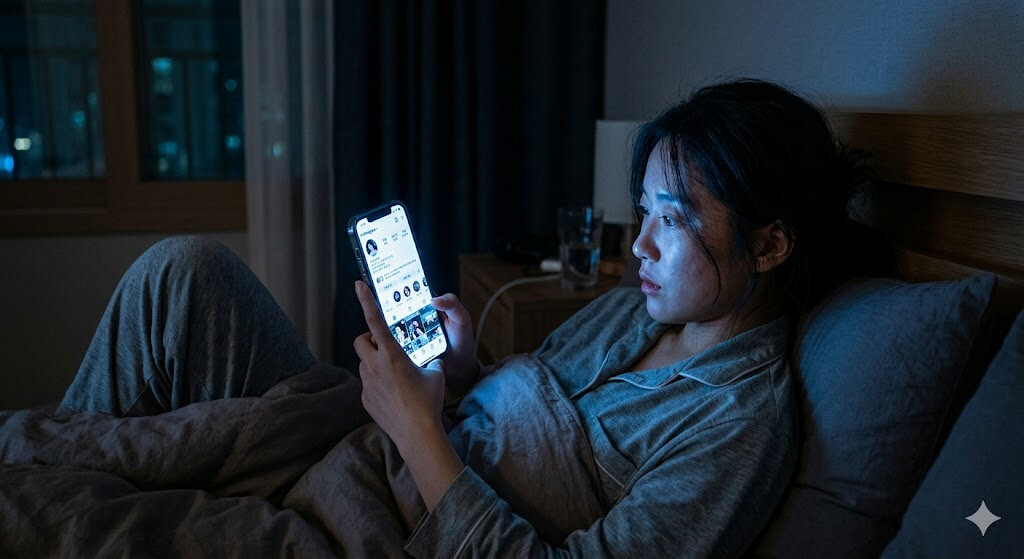 어두운 곳에서 스마트폰 사용